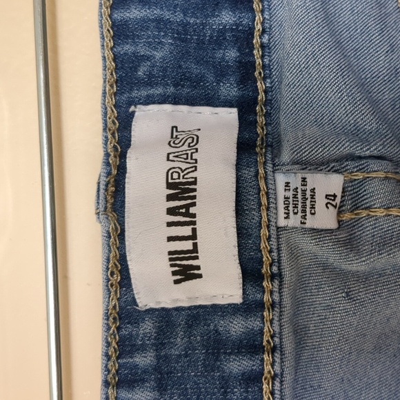 24 William Rast Jeans Distressed Frayed Raw Hem Blue Denim - Picture 7 of 17